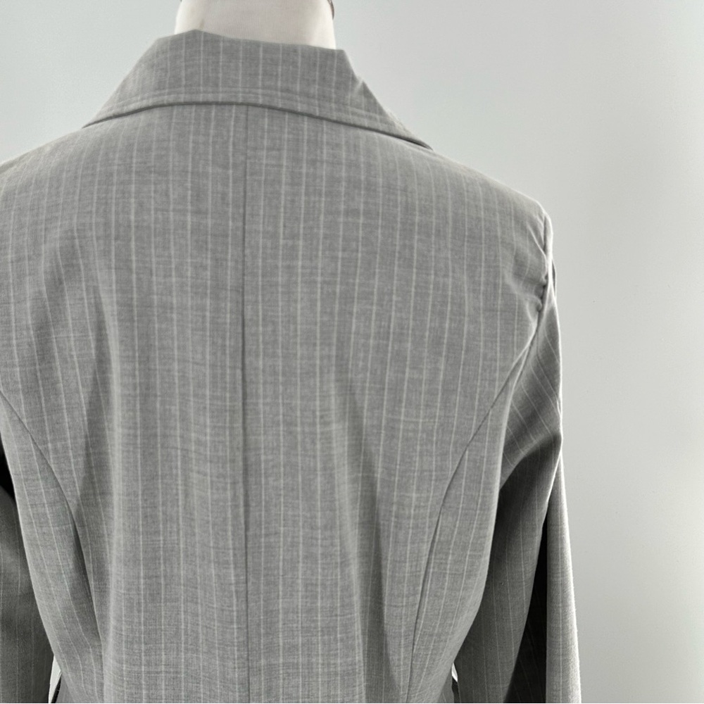 Robert Louis blazer S gray pinstripe double breasted career with pockets 90s - Picture 5 of 11